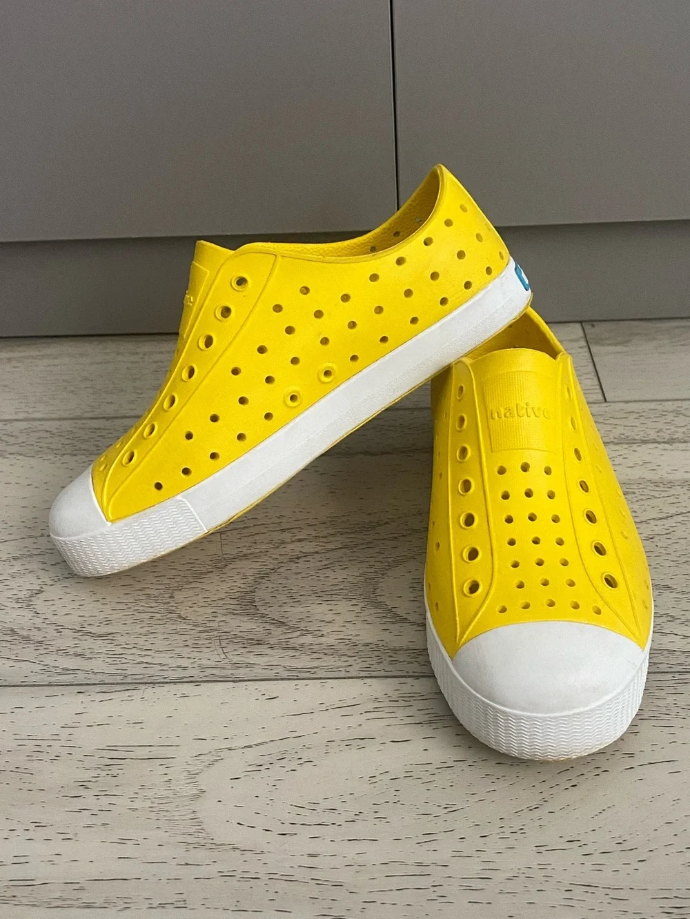 Native Big Kids Classic Jefferson Waterproof Slip On Shoes In Crayola Yellow